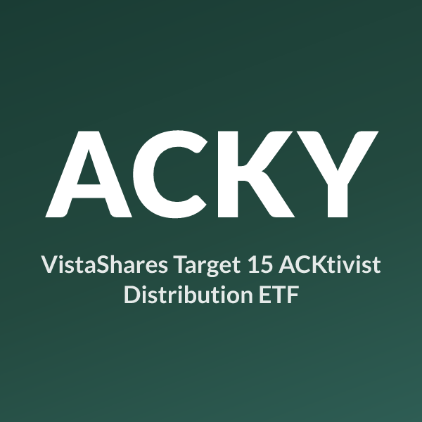 ACKY ETF ticker symbol, VistaShares Target 15 ACKtivist Distribution ETF