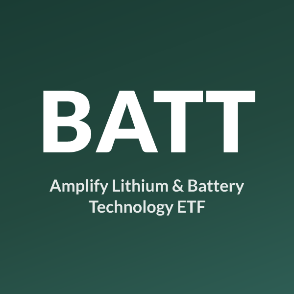 BATT ETF ticker symbol, Amplify Lithium & Battery Technology ETF